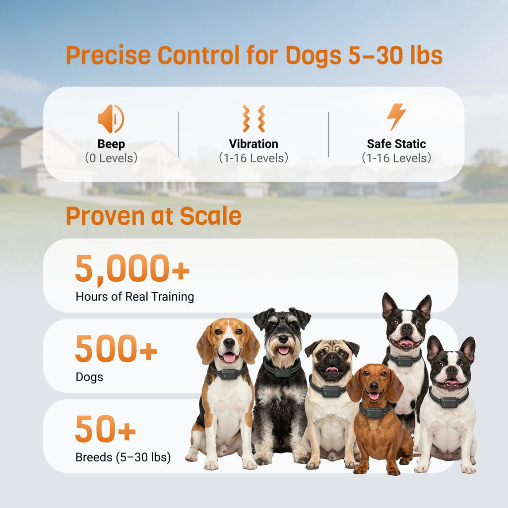 Ultra-Small IPX8 Dog Training Collar with Beep & Vibration & Shock O5812