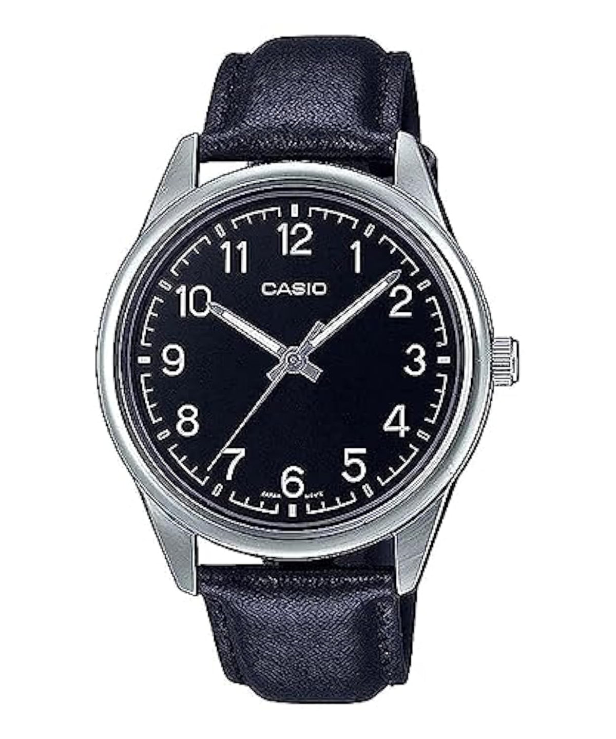 Men's Analog Black Leather Band Watch T445627
