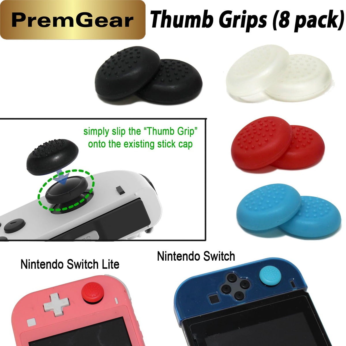 Nintendo Switch Game with Thumb Grips, Game Card Holder & Cleaning Cloth Z64158