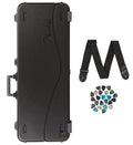 Black Molded Guitar Case with Guitar Strap and 24-Pack Picks X178619