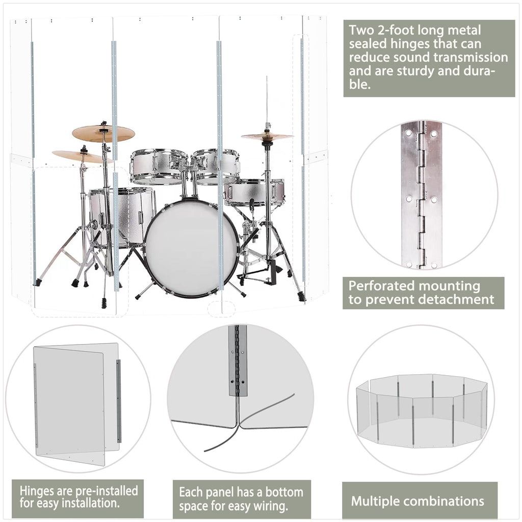 Portable Drum Shield Panels 5-Panels 2ft x 5ft B88019