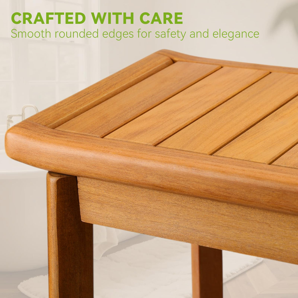Waterproof Wooden Teak Shower Bench C556