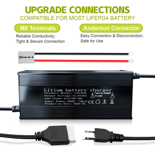 14.6V 20A LiFePO4 Battery Charger with Anderson Connector A667
