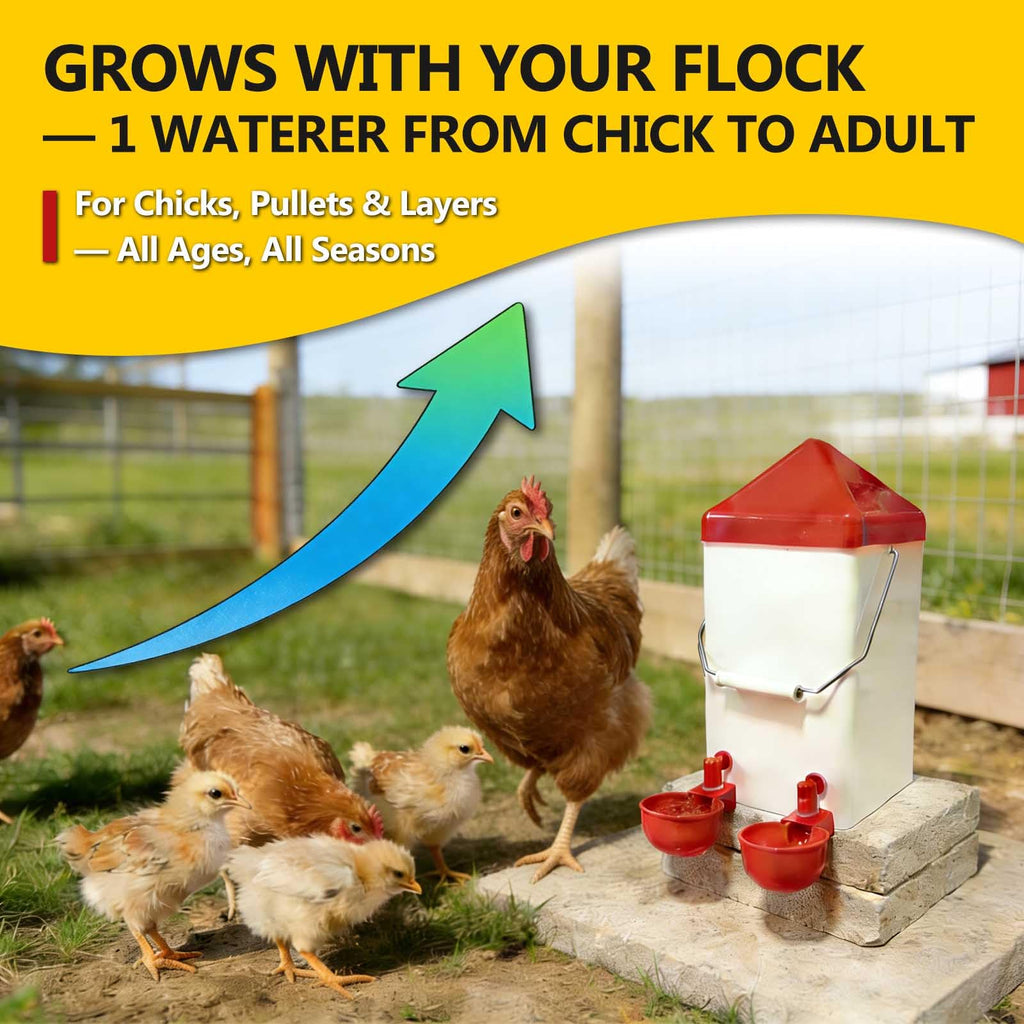 PVC Hanging Chicken Waterer with Hook, 1 Gal U647472