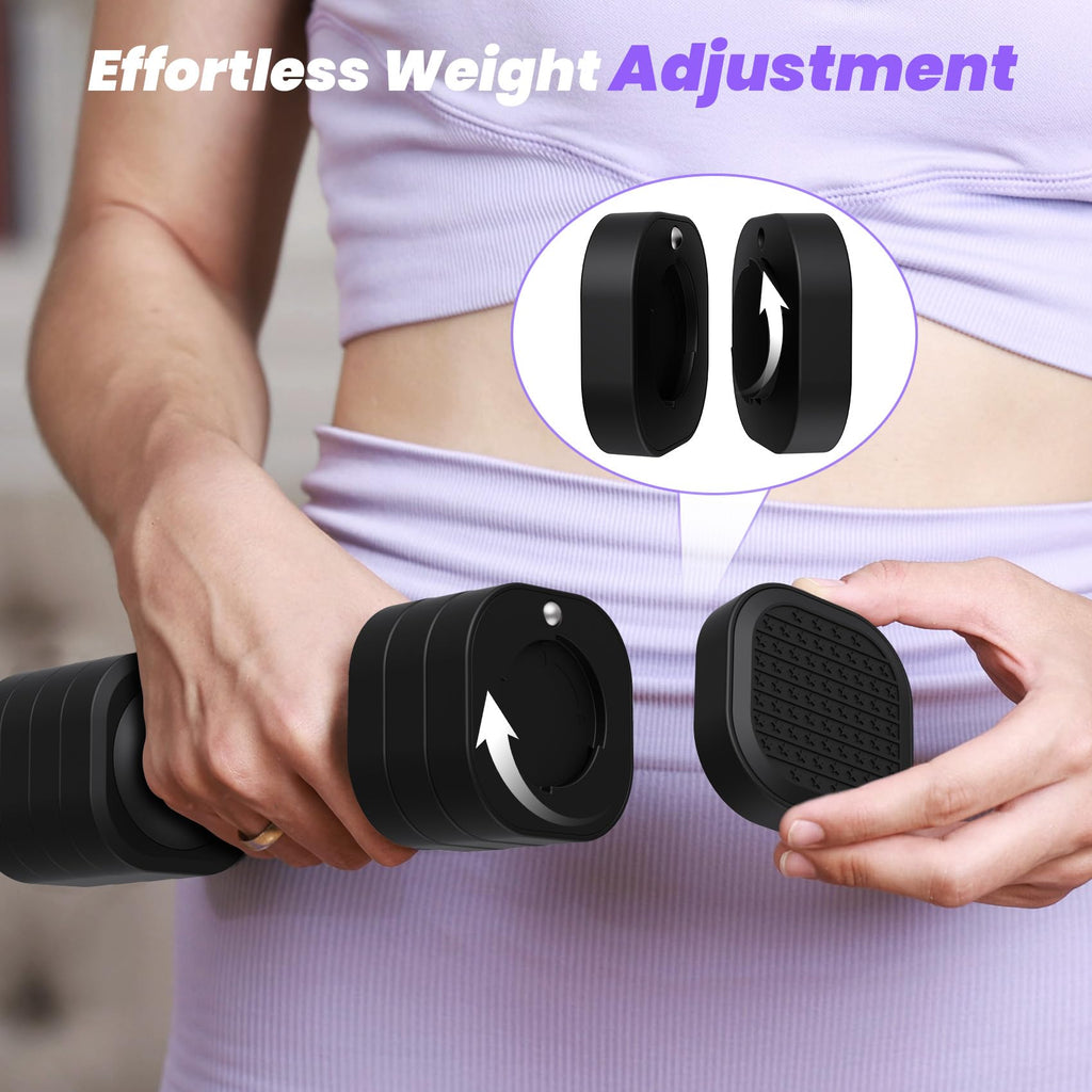 Adjustable 4 in 1 Dumbbell Set with TPU Soft Rubber Handle I435227