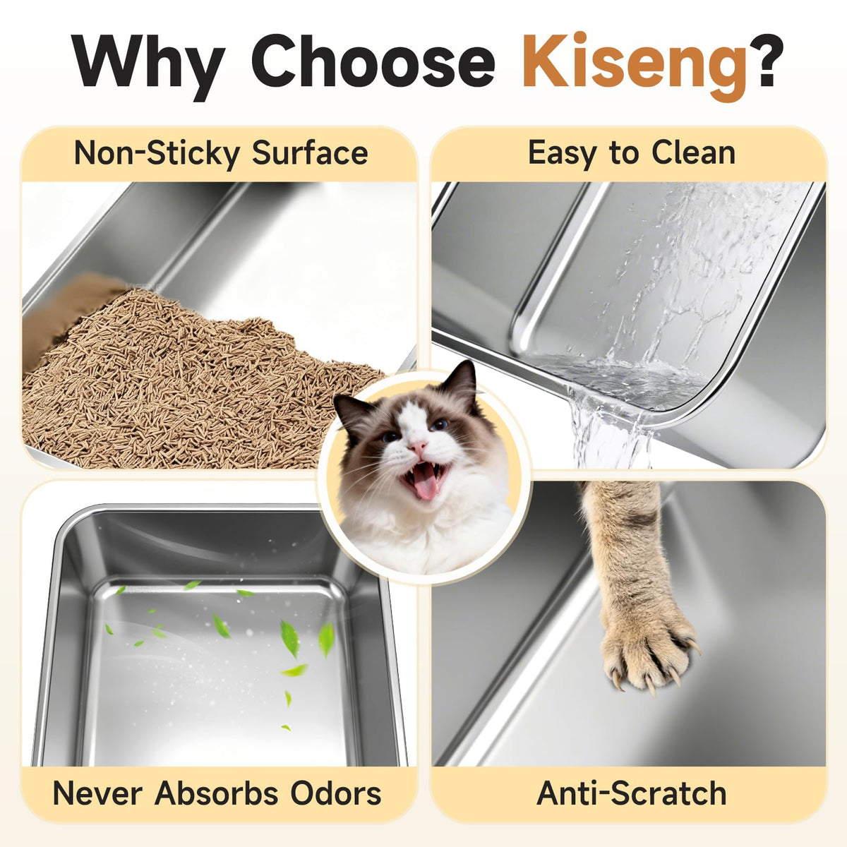 Stainless Steel Sifting Litter Box D95173