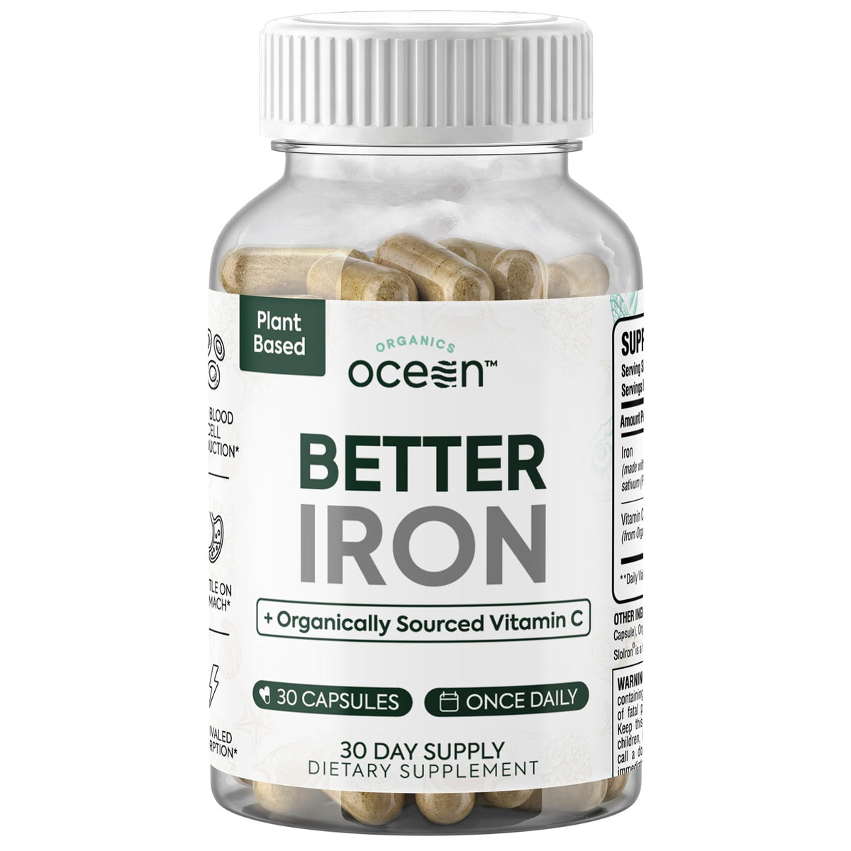 Plant-Based Iron Supplement, 30 Capsules G228