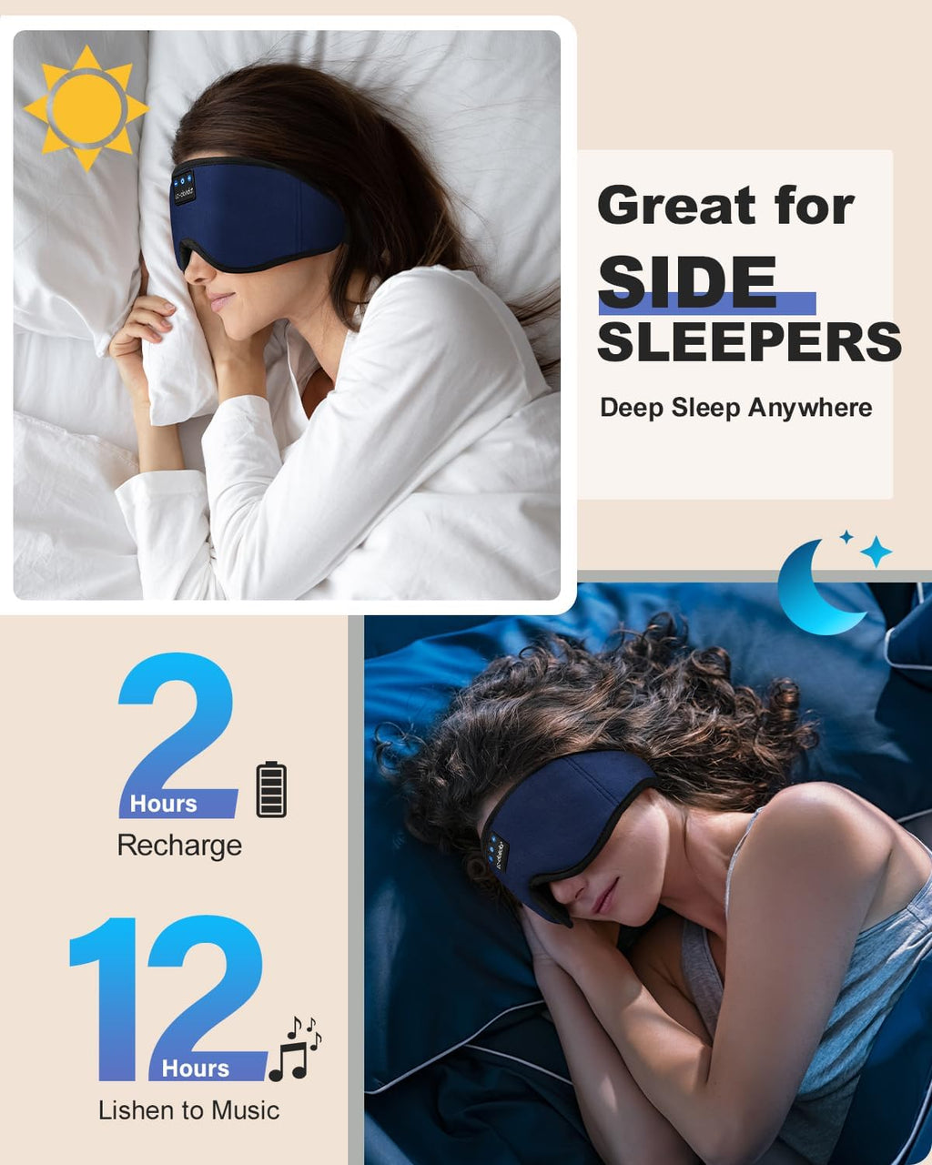Sleep Mask with Bluetooth Headphones F241