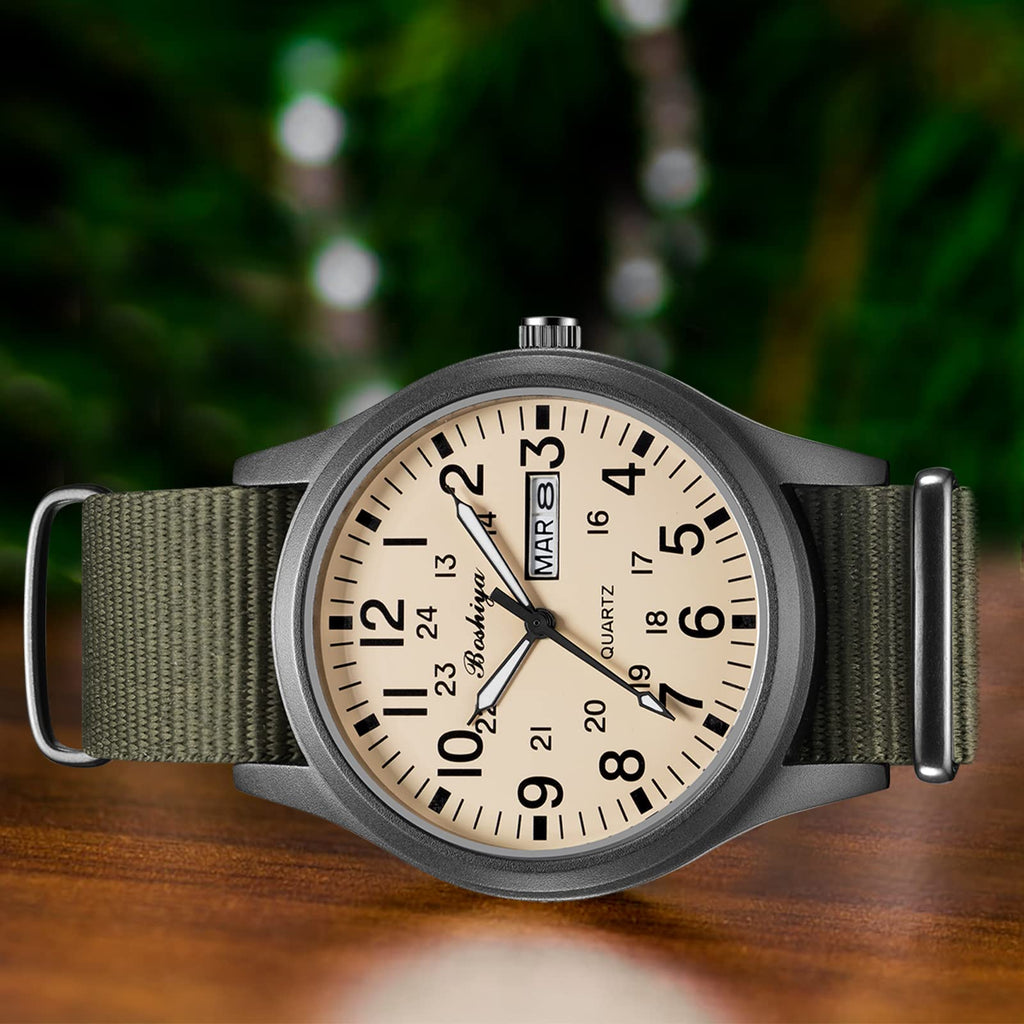 Men's Military Tactical Field Watch Waterproof Analogue Quartz Nylon P670312