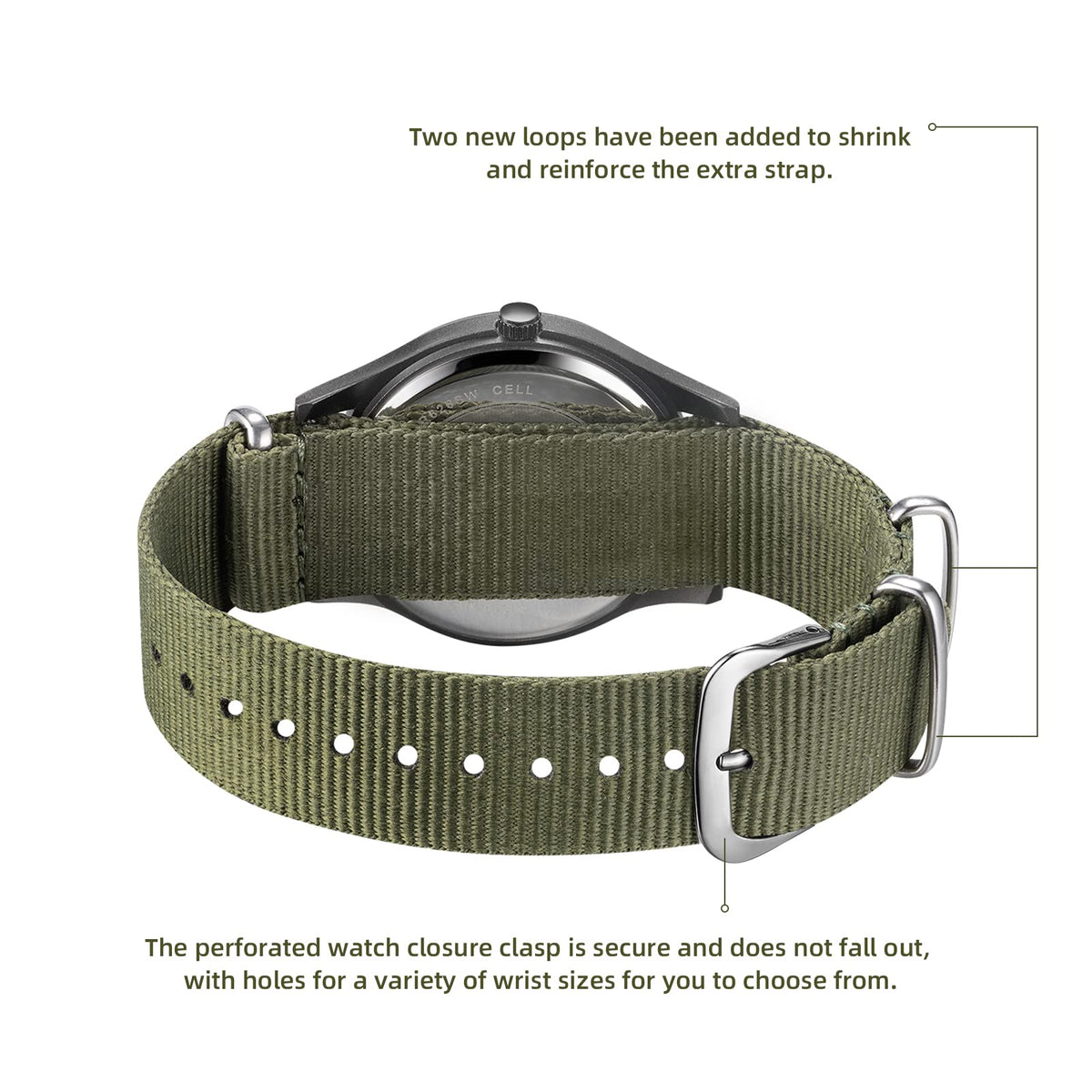 Men's Military Tactical Field Watch Waterproof Analogue Quartz Nylon P670312