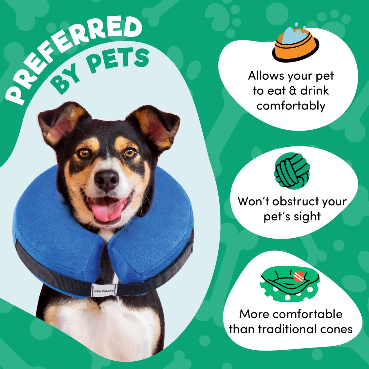 Inflatable Dog Cone Collar Alternative Large Blue T129907