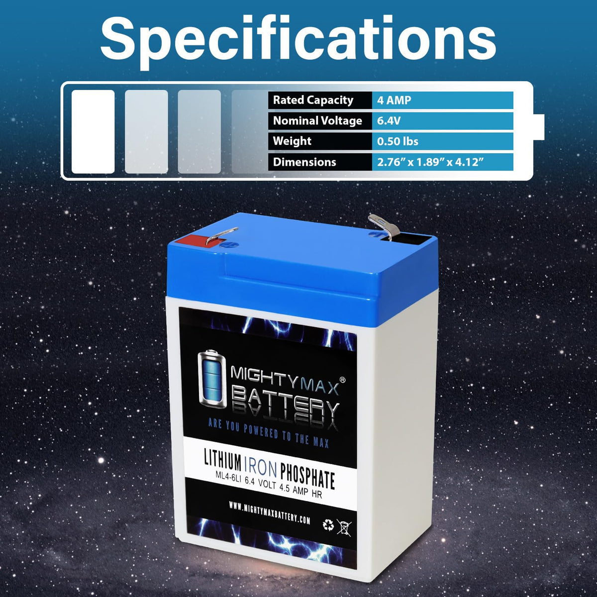 6V 4.5AH Lithium Replacement Battery J3889