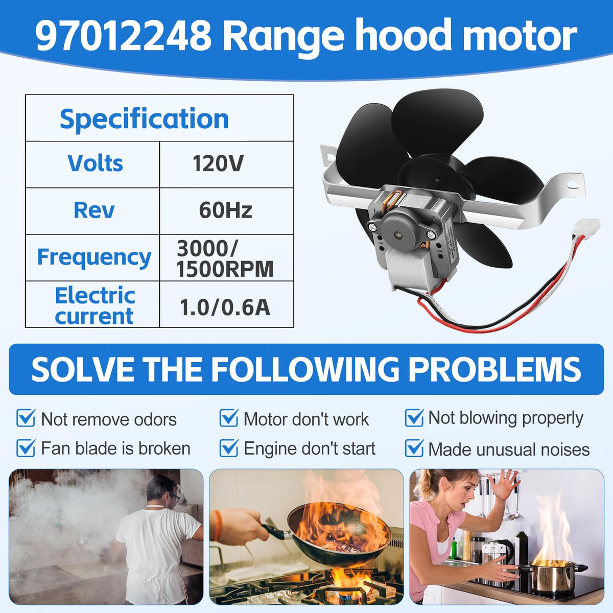 Range Hood Fan Motor Replacement Kit L230