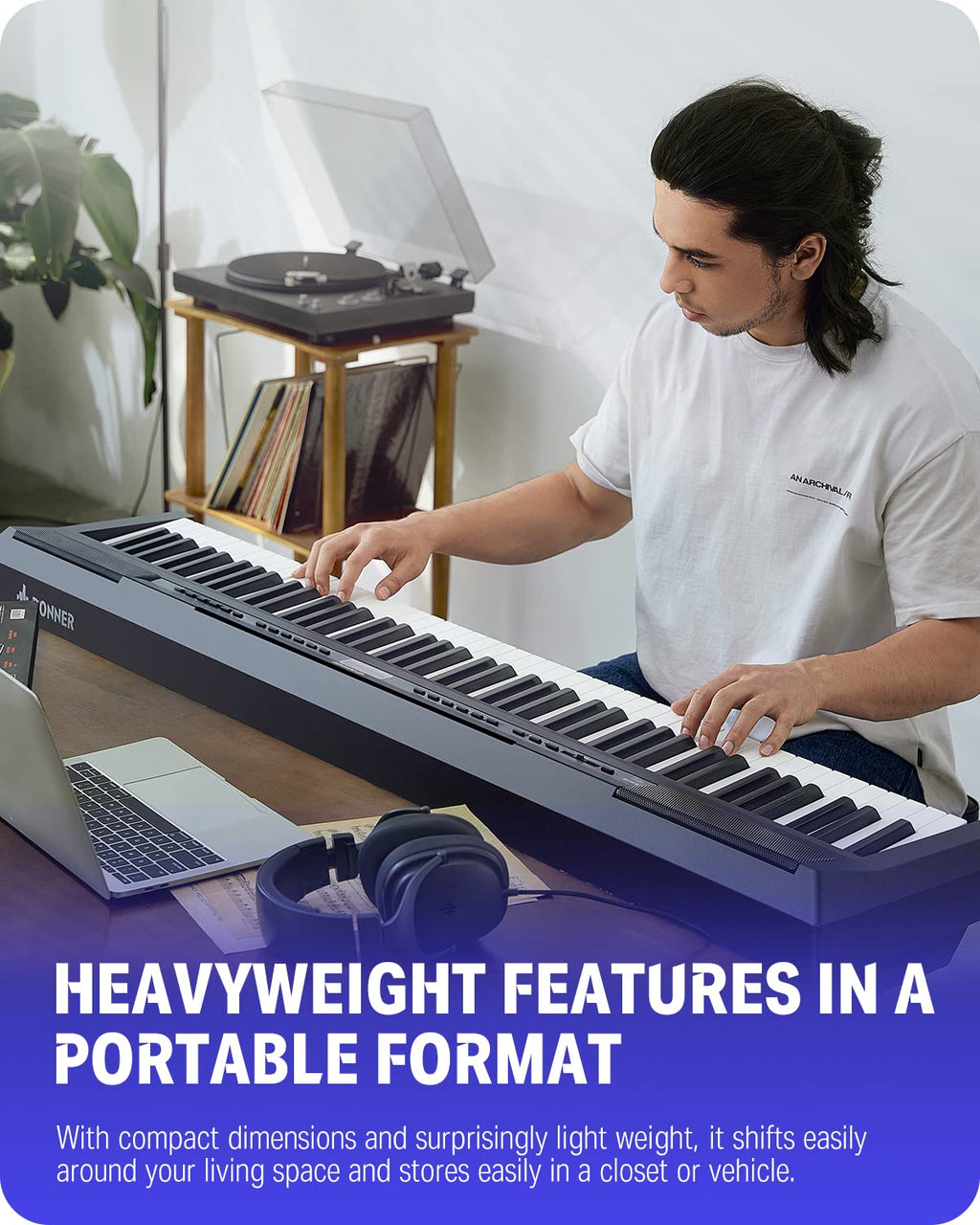 88 Key Weighted Digital Piano with Sustain Pedal K944459