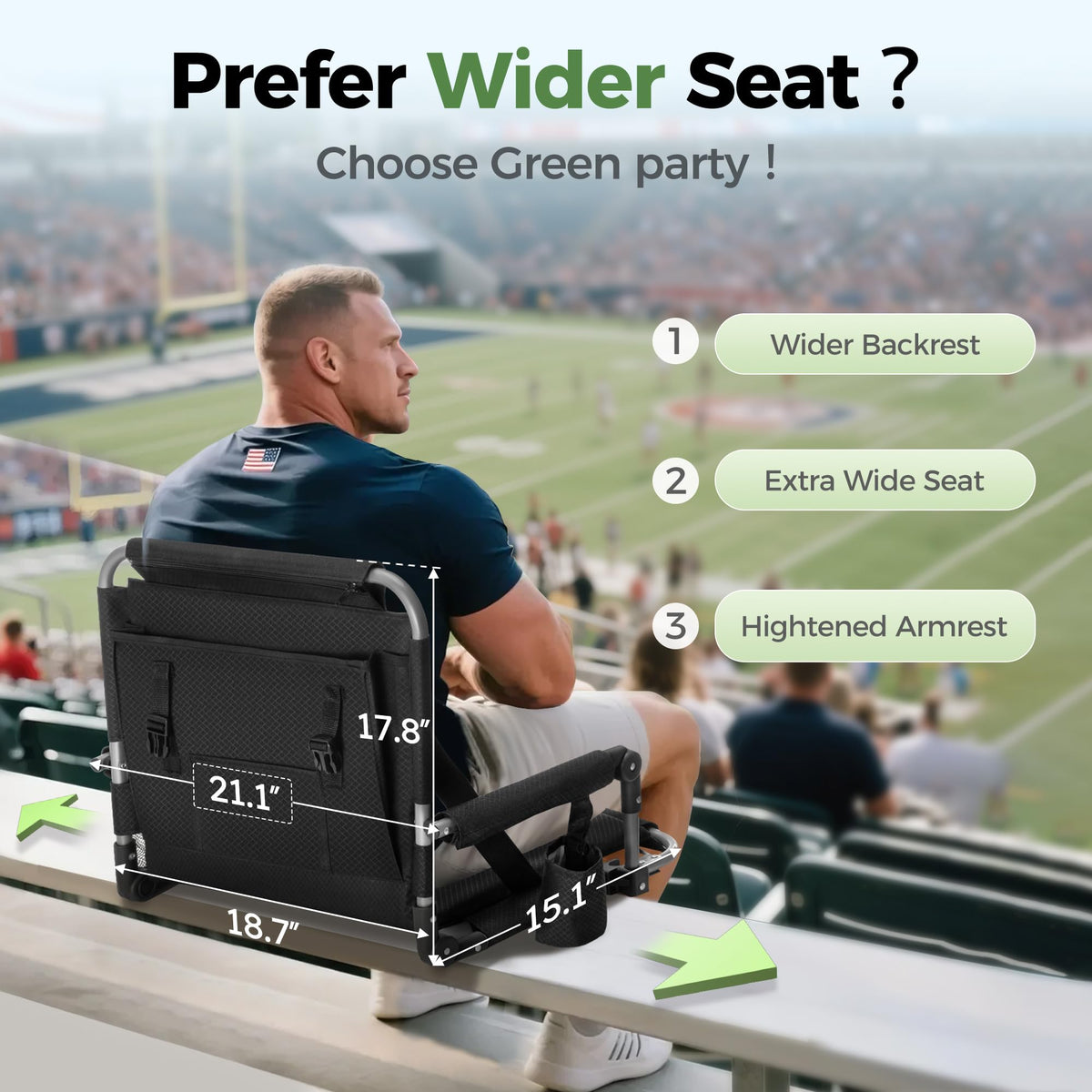 Portable Bleacher Chairs with Cushion K44113