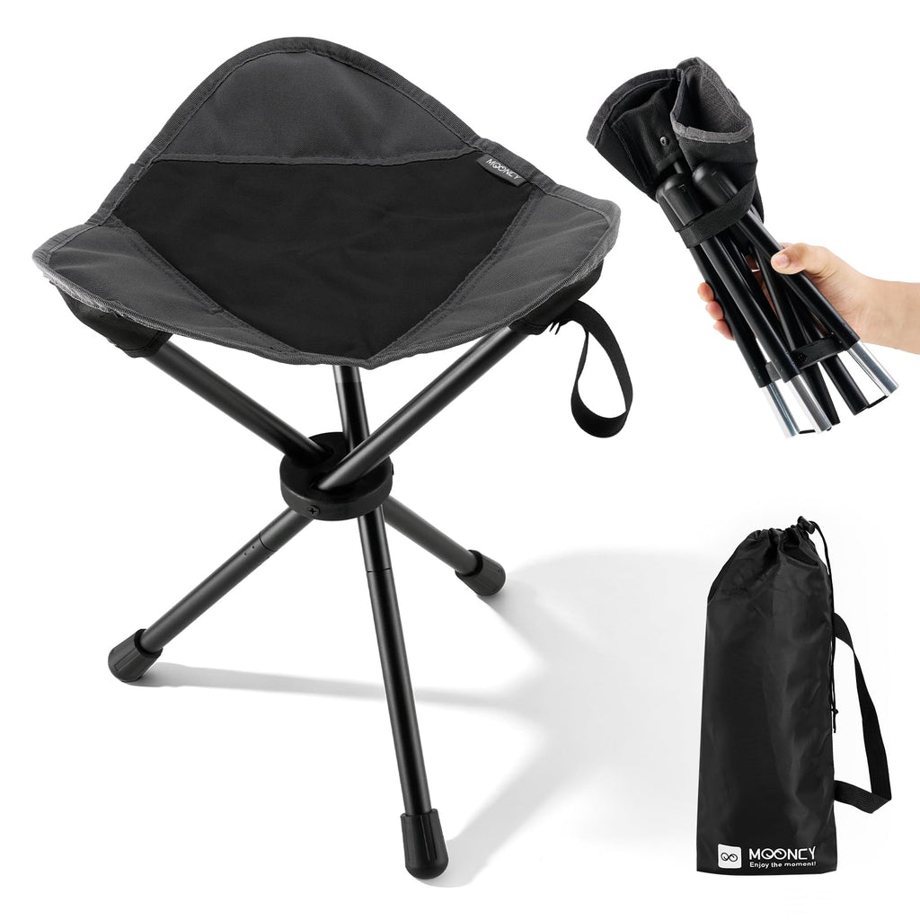 18"×14.5" Aluminum Alloy Folding Camping Stool, Black C663154