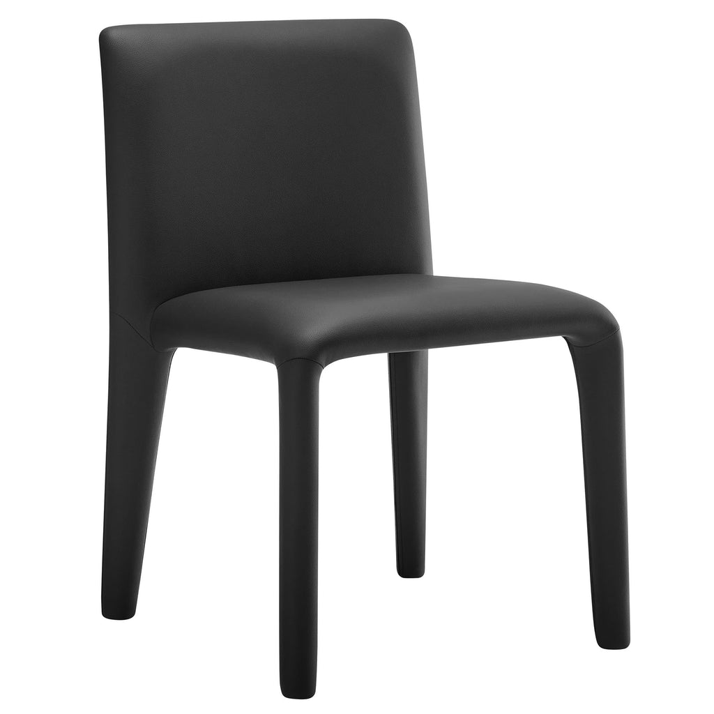 Black Faux Leather Dining Chair W877