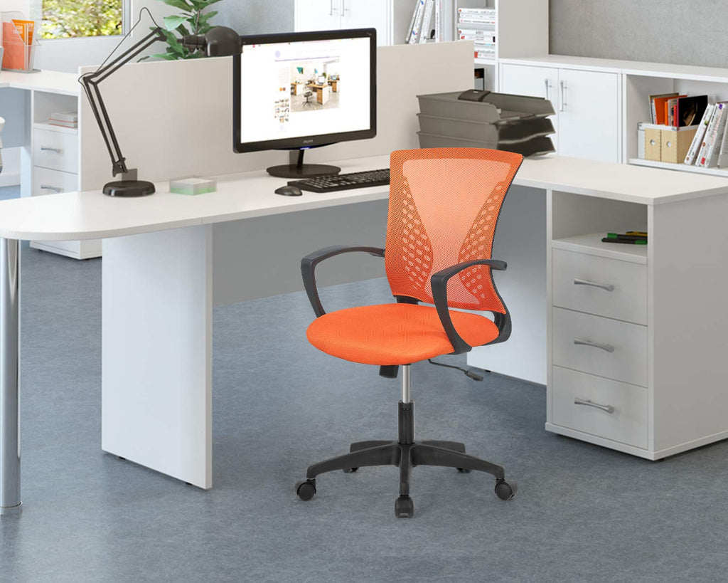 Ergonomic Mesh Mid Back Office Chair with Wheels and Lumbar Support I7294