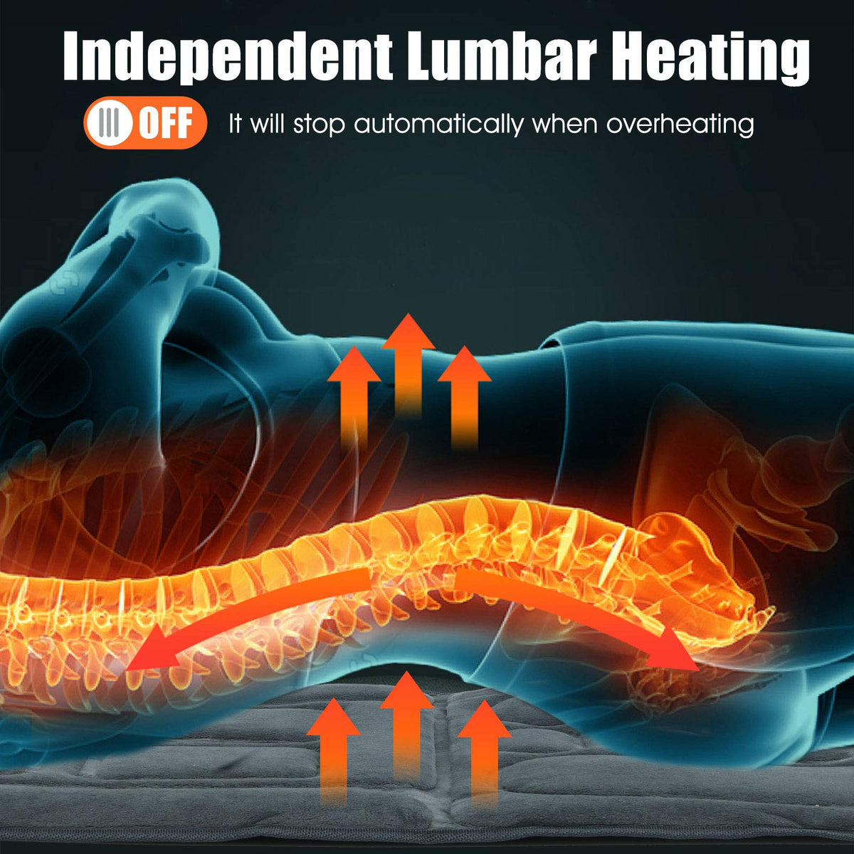 Massage Mat with 10 Vibrating Motors Heating Pad E38886