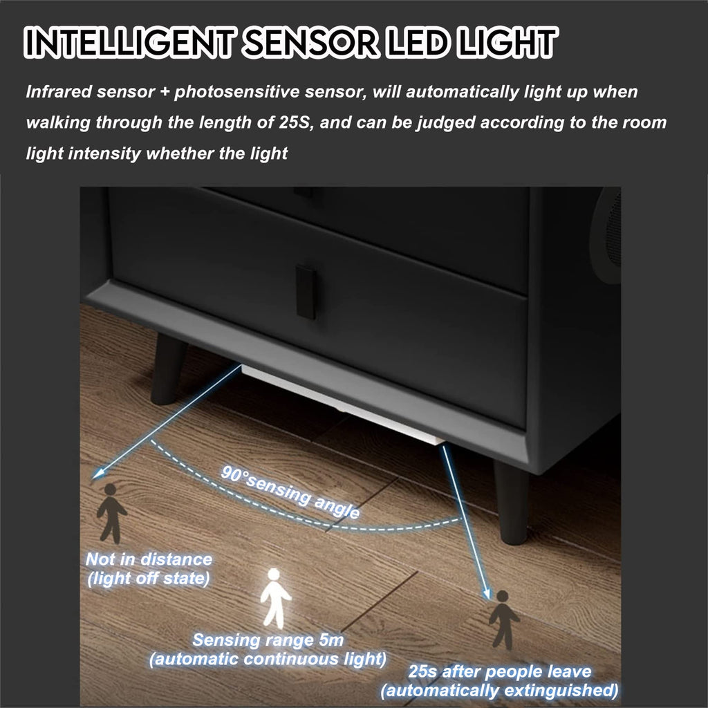 White 3 Drawer Bed End Table with Wireless Charging G1594