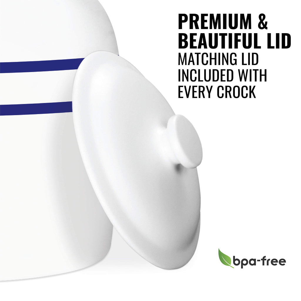 Porcelain Ceramic Crock Water Dispenser with Stainless Steel Faucet and Lid A246646