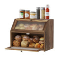 Large Brown Wooden Bread Box B1133