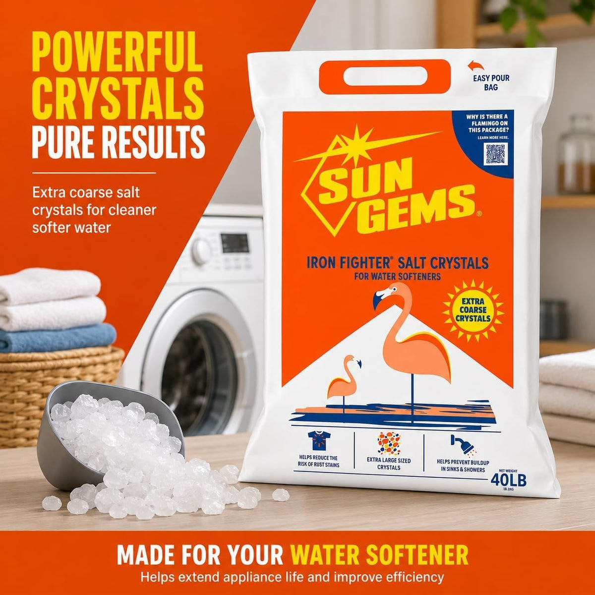 Water Softener Salt Crystals 40 lb 2 Pack V48077
