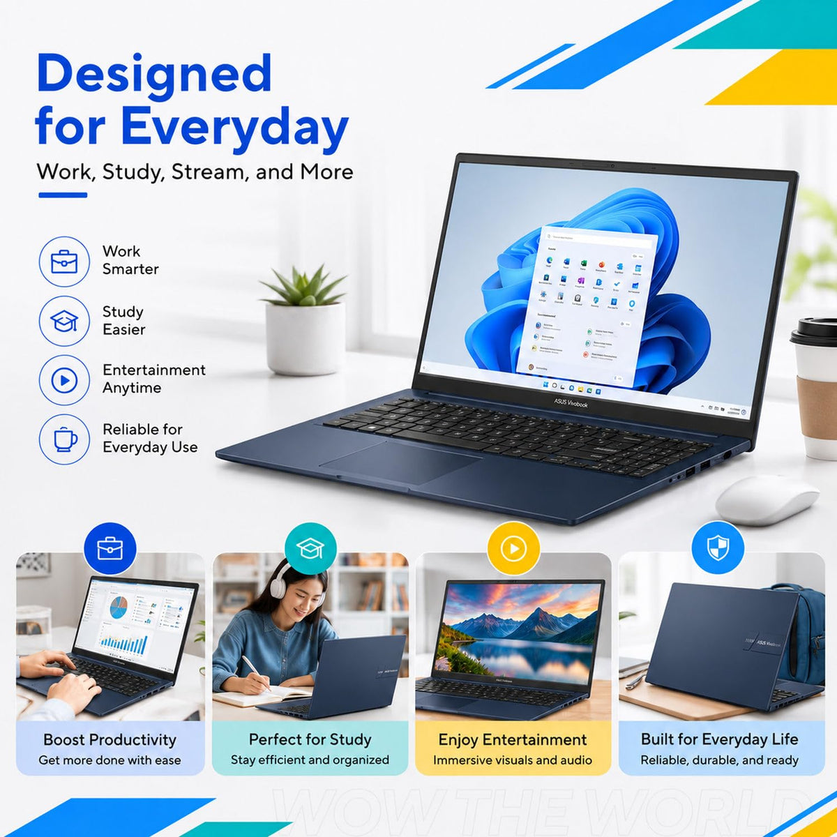 15.6" FHD IPS Laptop, 16GB DDR5 RAM, 256GB SSD, Windows 11 Home X55676