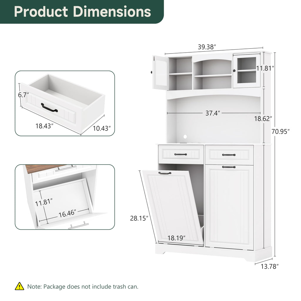 Tilt Out Trash Can Cabinet with Power Outlet B642236