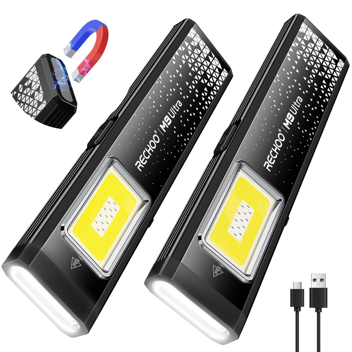 Flat EDC Rechargeable Flashlight with Magnetic Base & Clip C4974