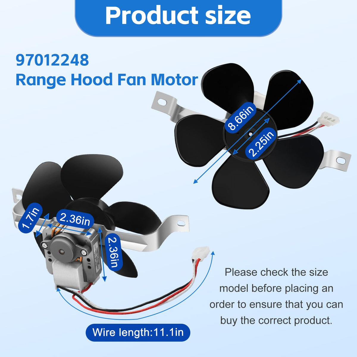 Range Hood Fan Motor Replacement Kit L230