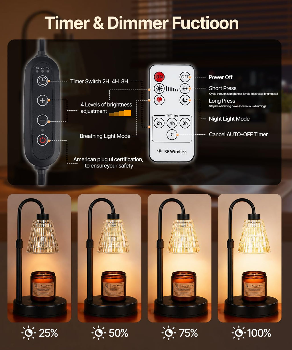 Candle Warmer Lamp with Timer Dimmer M9033