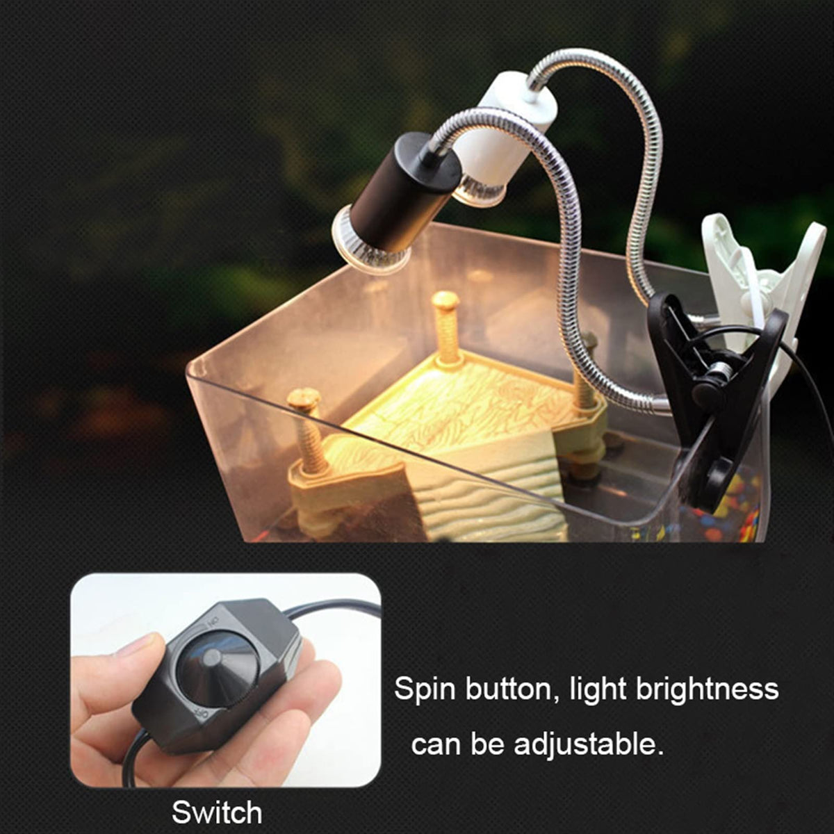 E27 Reptile Heat Lamp Clip-on Bulb Lamp Holder T54461