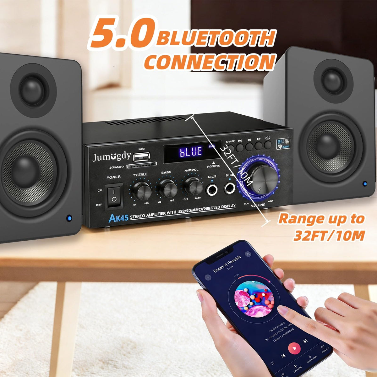 800W 2 Channel Bluetooth Power Amplifier T347843