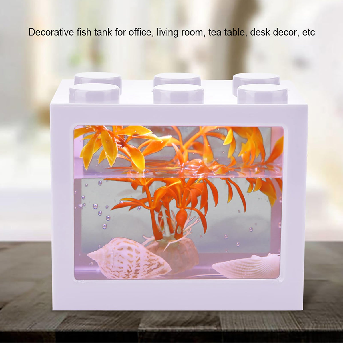 Mini Fish Tank Aquarium Bowl with USB LED Light Y7944