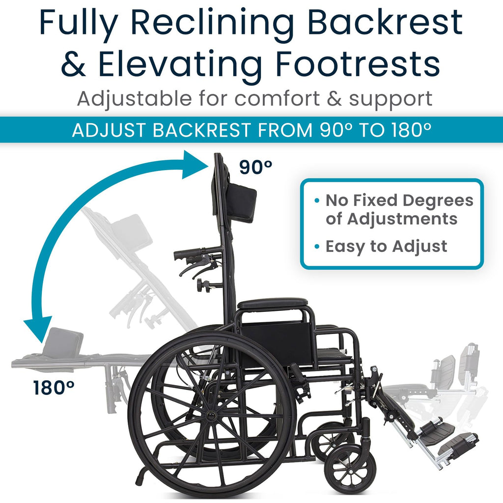 Reclining Wheelchair with Elevating Leg Rests V418