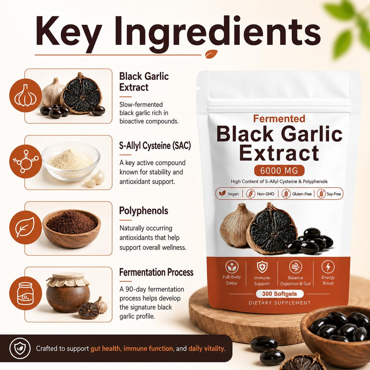 Black Garlic Extract 300 Softgels Q66148