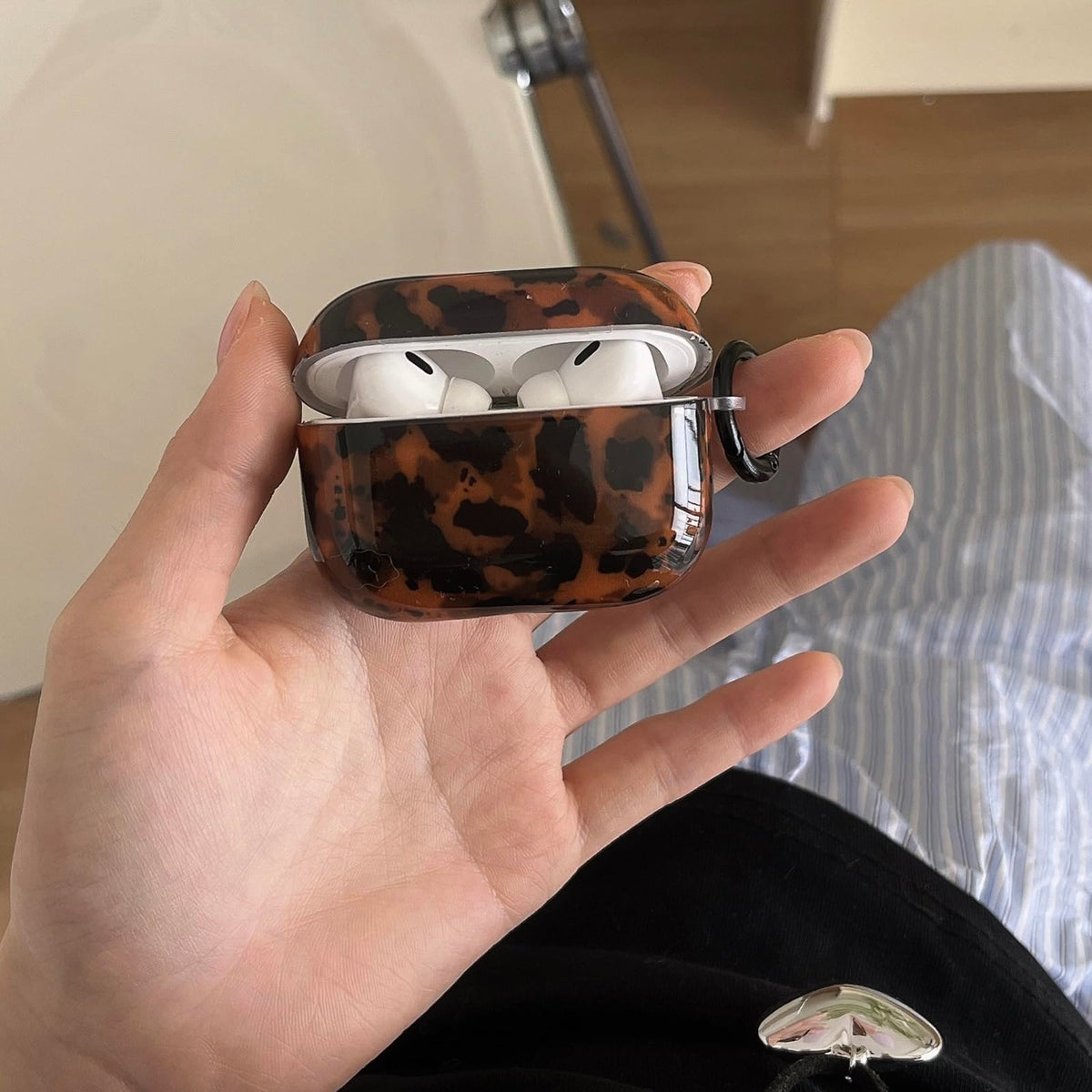 Leopard Cheetah Print AirPods 3rd Generation Case with Keychain O907134