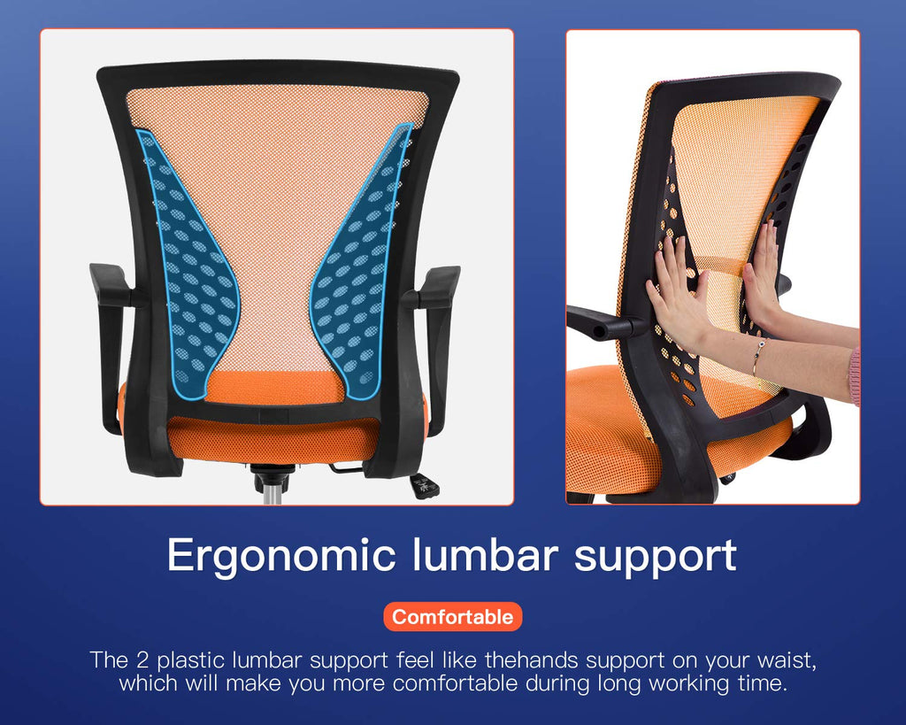 Ergonomic Mesh Mid Back Office Chair with Wheels and Lumbar Support I7294