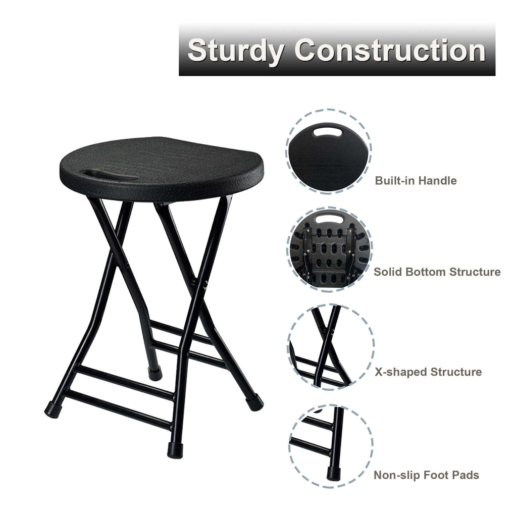 Folding Stool with Handle and Non-Slip Feet Q435