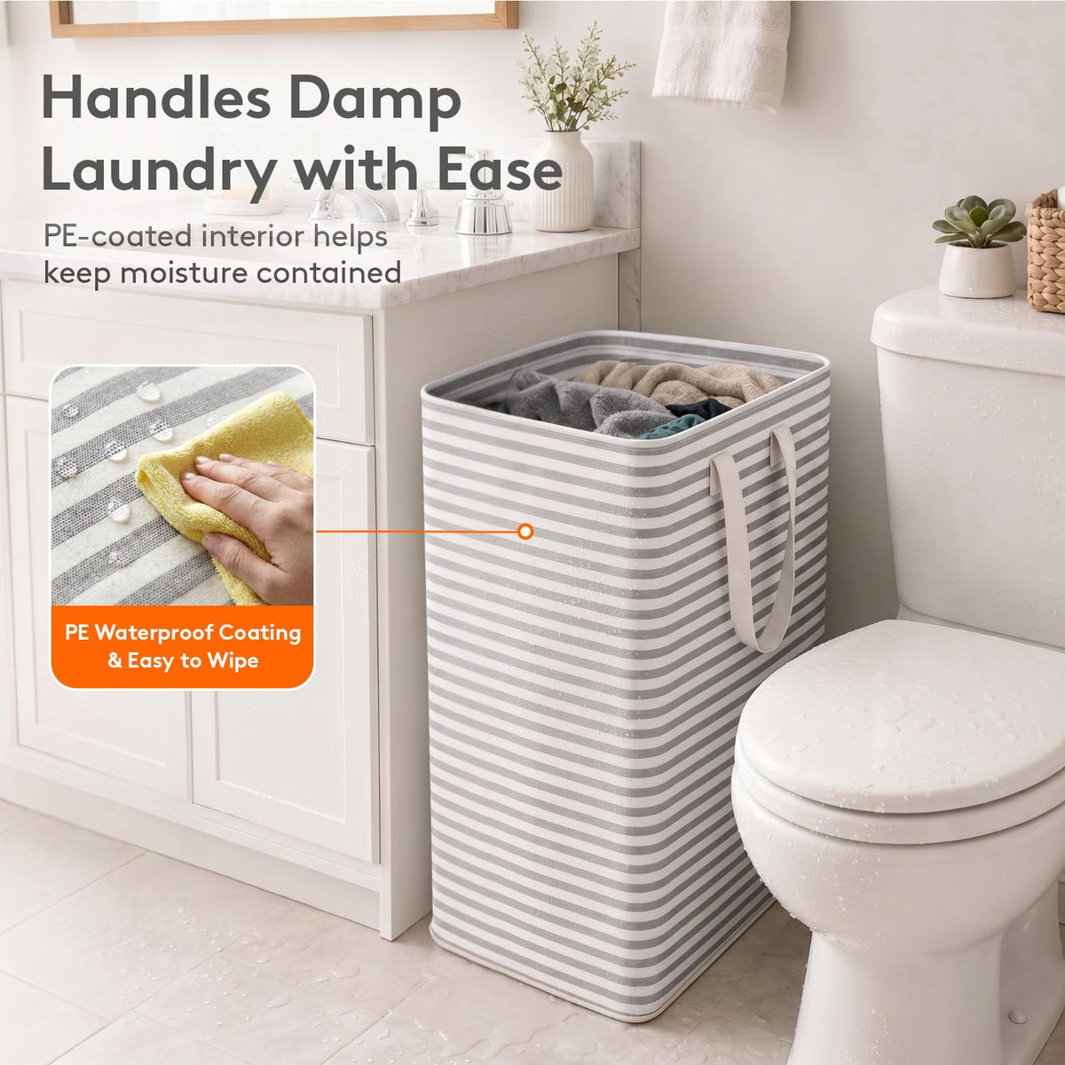 80L 2 Pack Grey Laundry Baskets S3764