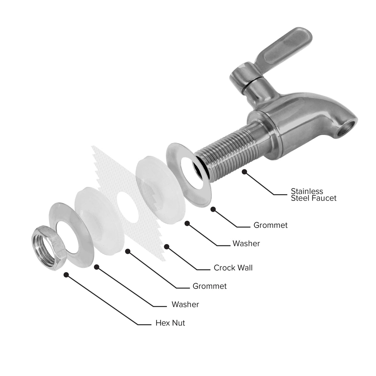 Porcelain Ceramic Crock Water Dispenser with Stainless Steel Faucet and Lid A246646
