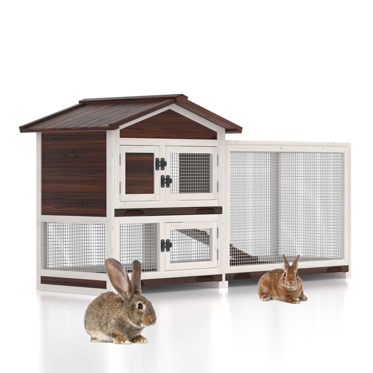 60" Wooden Rabbit Hutch A2321