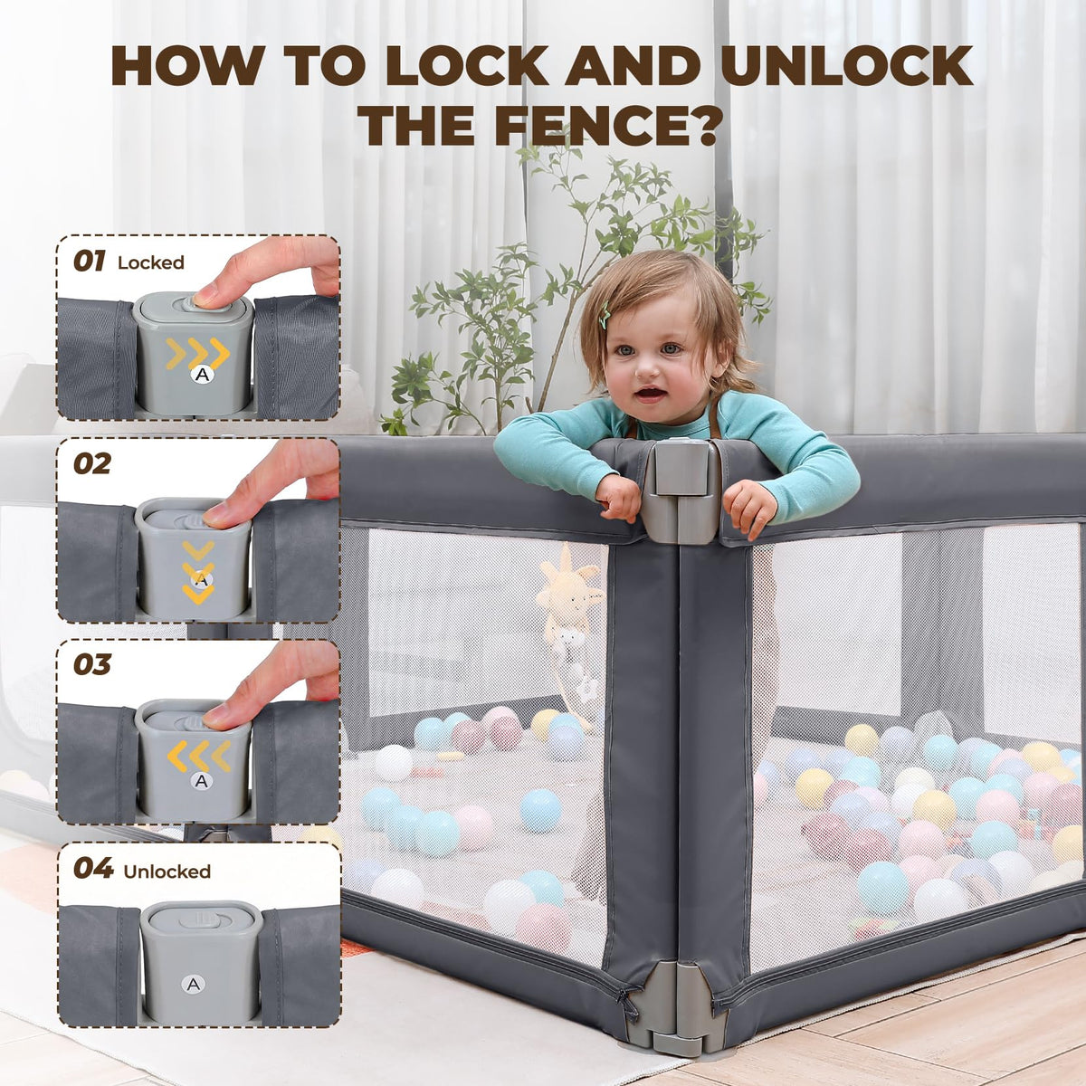 Grey Baby Playpen Y566981