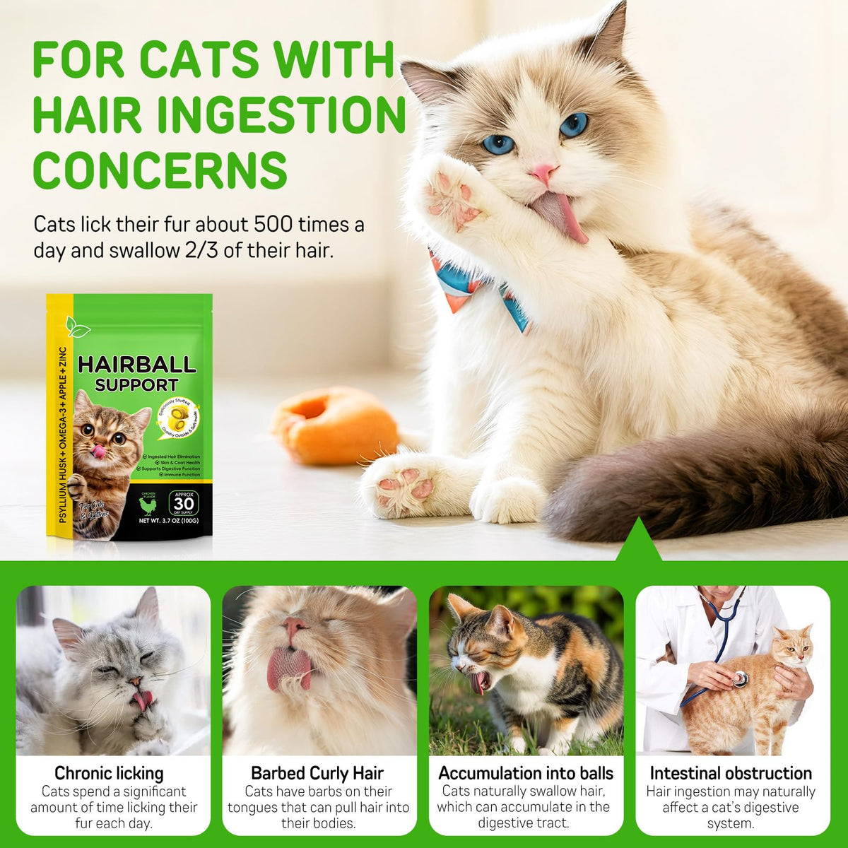Chicken Flavor Hairball Treatment for Cats H171767