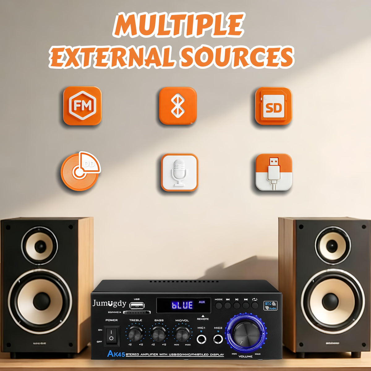 800W 2 Channel Bluetooth Power Amplifier T347843