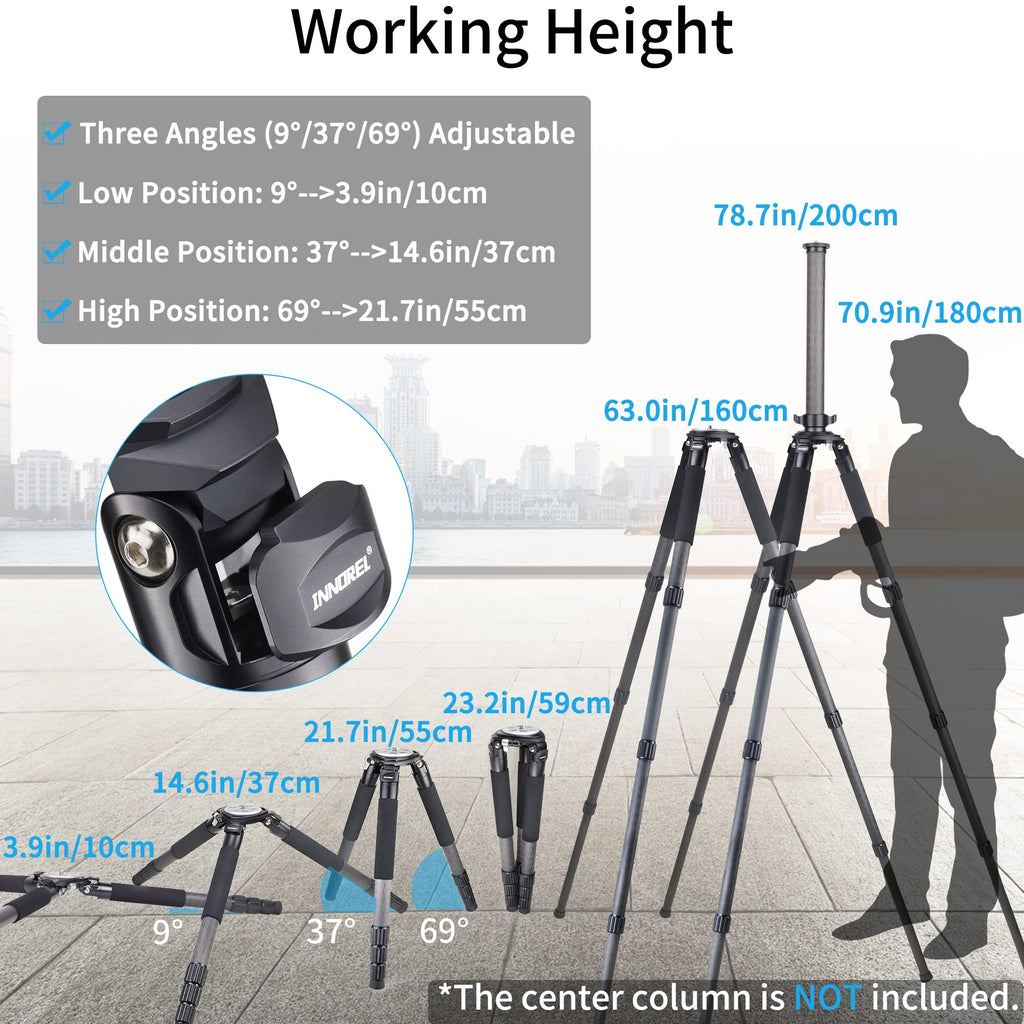 Carbon Fiber Heavy Duty Tripod with 75mm Bowl Adapter 63 inch Black R8820