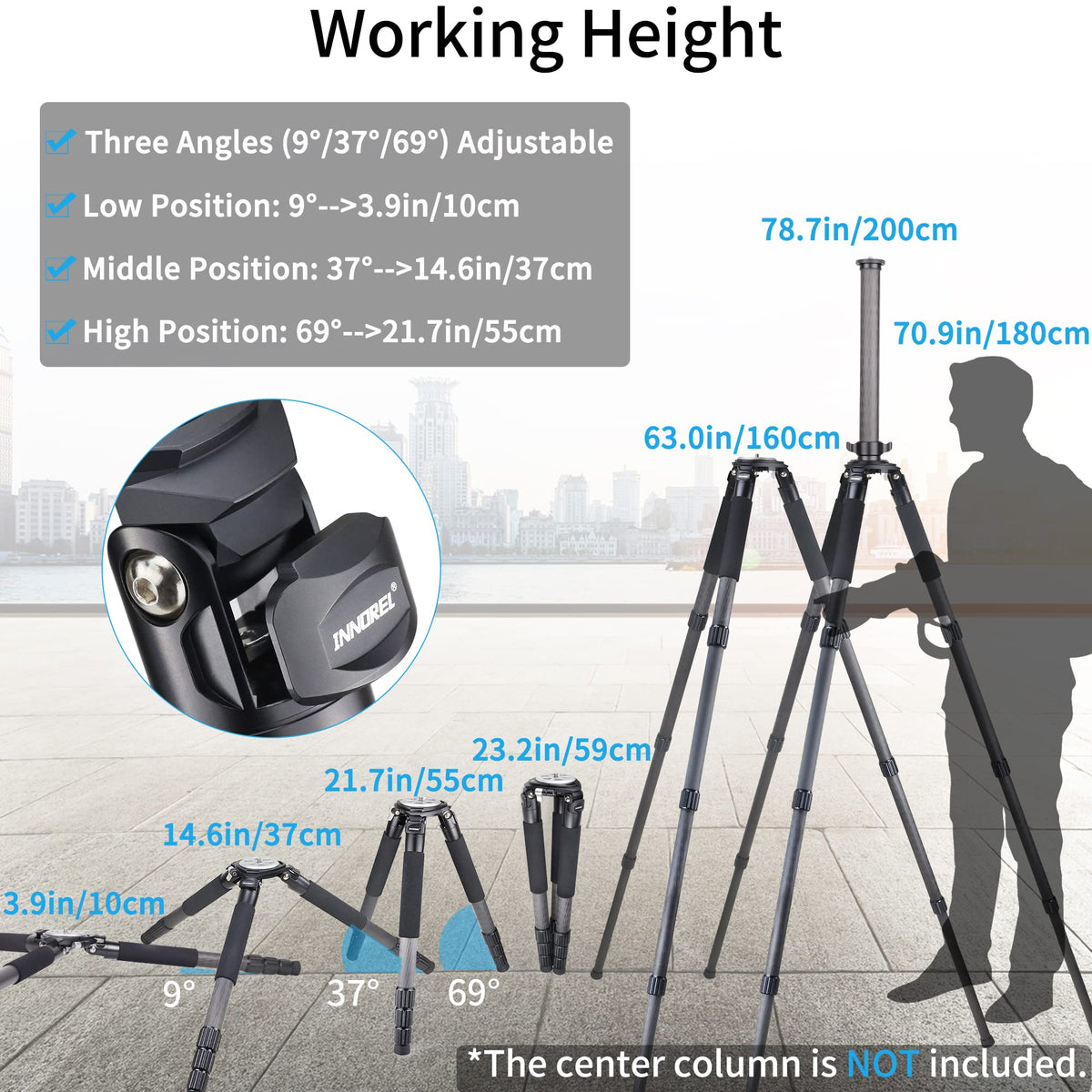 Carbon Fiber Heavy Duty Tripod with 75mm Bowl Adapter 63 inch Black R8820
