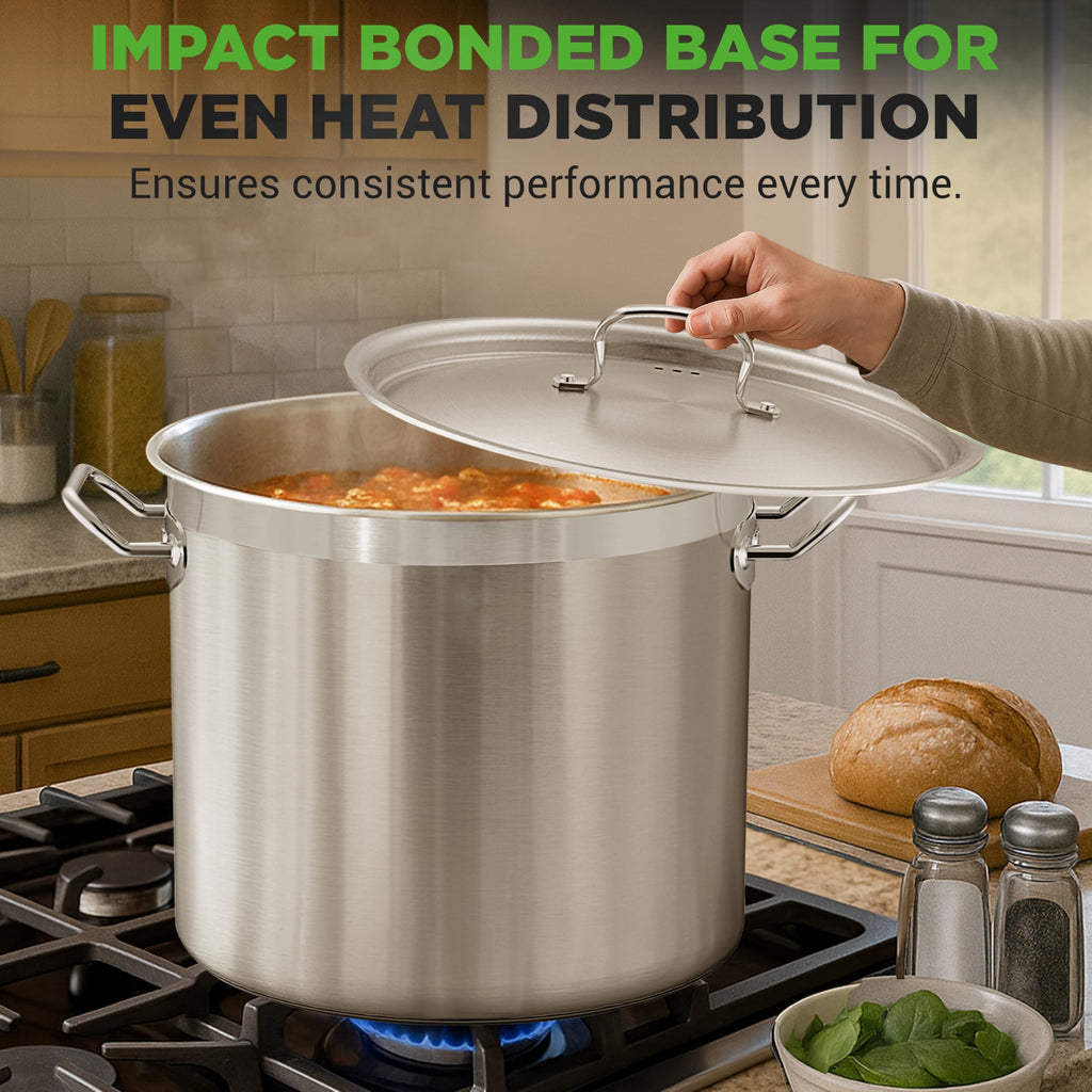 Stainless Steel Stock Pot with Lid 40 Qt F283