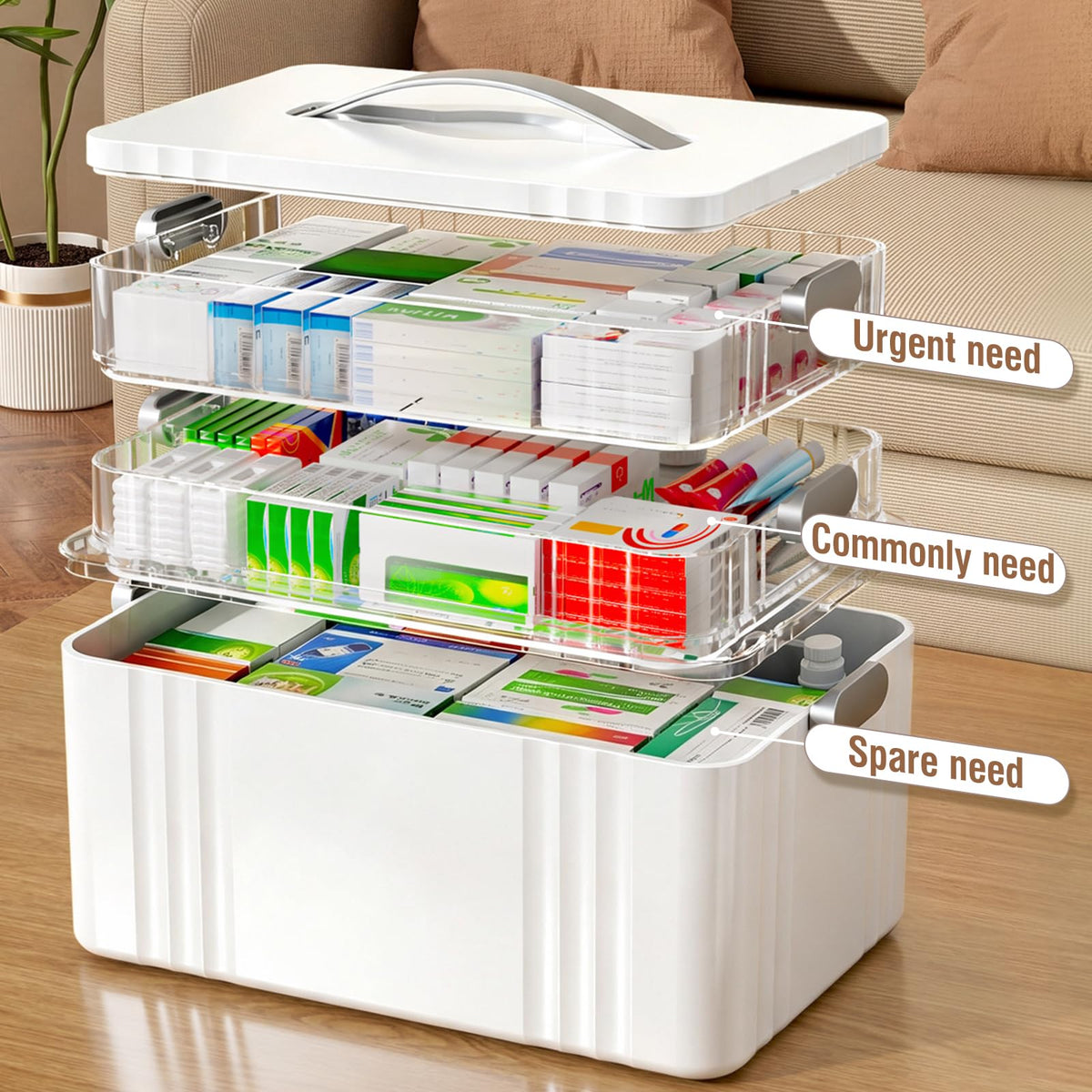 3-Tier Portable Medicine Organizer A377011